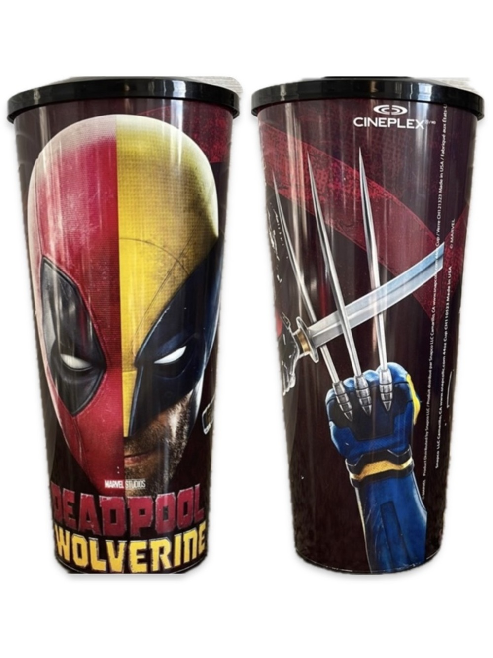 Marvel Deadpool Wolverine Tumbler 44oz Tritan Plastic Cup Lid Churchill USA